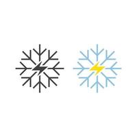 énergie de flocon de neige, énergie froide. modèle d'icône de logo vectoriel