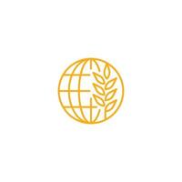 monde du blé, journée internationale de l'alimentation. modèle d'icône de logo vectoriel