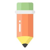icône plate de vecteur de crayon, icône d'école et d'éducation