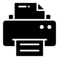 icône de glyphe de vecteur d'imprimante, icône d'école et d'éducation