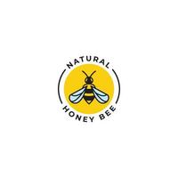 étiquette d'abeille naturelle. modèle d'icône de logo vectoriel