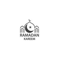 ramadan kareem, mosquée. modèle d'icône de logo vectoriel