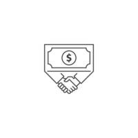 accord d'argent, poignée de main en dollars. modèle d'icône de logo vectoriel