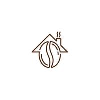 maison de grains de café, café. modèle d'icône de logo vectoriel