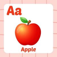 flashcard pour les enfants, vecteur de pomme