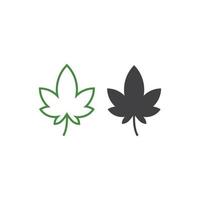 cannabis, feuille de marijuana. modèle d'icône de logo vectoriel