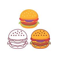 illustration de hamburger. modèle d'icône de vecteur