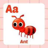 flashcard pour les enfants, vecteur de fourmi