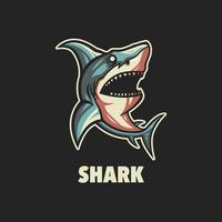 logo de mascotte de requin pour les jeux d'esport ou les emblèmes vecteur