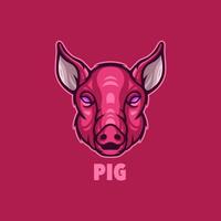 logo de mascotte de cochon pour les jeux esport ou les emblèmes vecteur