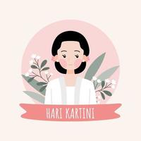 illustration vectorielle kartini pour l'affiche de voeux du jour kartini vecteur