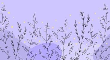 bannière violette avec botanique vecteur