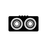silhouette de haut-parleur audio vintage. élément de design icône noir et blanc sur fond blanc isolé vecteur