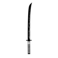 silhouette d'épée de tonnerre. élément de design icône noir et blanc sur fond blanc isolé vecteur