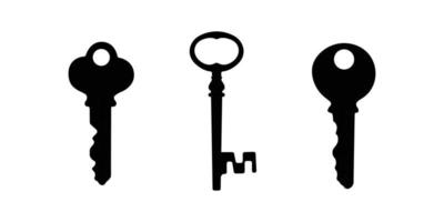 silhouette clé. élément de design icône noir et blanc sur fond blanc isolé