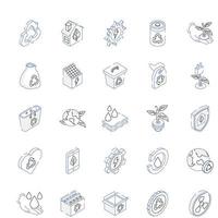 pack d'icônes isométriques de recyclage écologique