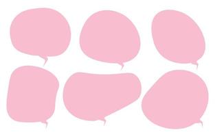 définir des bulles roses sur fond blanc. boîte de chat ou message carré vectoriel de chat ou nuage d'icône de communication parlant pour la boîte de dialogue de message de bande dessinée et de bande dessinée