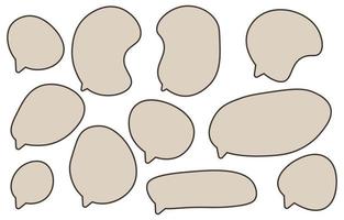 ensemble minimal de bulles de parole vides, contour sur fond blanc, bulle de parole ou de conversation vectorielle, style doodle vecteur