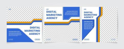 affiches de marketing d'entreprise numérique pour les modèles de publication sur les réseaux sociaux vecteur