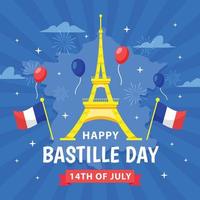 concept de fête nationale française dessin animé bastille