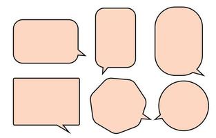 Texte bulle de dialogue boîte de dialogue zone de texte contour carré conception d'illustration vectorielle dessin animé ballon style doodle symbole d'idée Conversation, parler ou parler vecteur