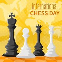 concept de la journée internationale des échecs vecteur