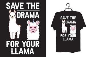 imprimer des dessins de t-shirt de lama vecteur