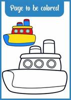 livre de coloriage pour bateau enfant vecteur