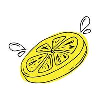 croquis de dessin animé de citron frais vecteur