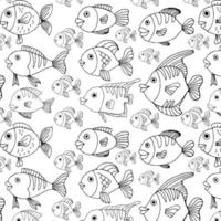 toile de fond simple et transparente de poisson en noir et blanc. scène bicolore sous-marine, fond de créature marine pour le tissu, la peinture murale, le rembourrage, le papier peint, le textile, les impressions et le papier d'emballage. vecteur