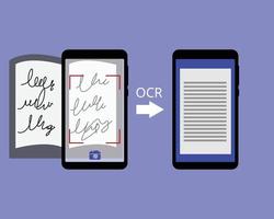 application de reconnaissance optique de caractères pour convertir l'écriture manuscrite en vecteur de texte