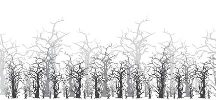 silhouette d'un grand arbre mort dans la forêt vecteur