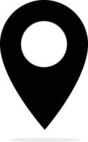 icône de broche de localisation. signe de broche de localisation. symbole de broche d'emplacement noir. vecteur