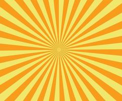 rayon de fond orange rétro. rayon du soleil. conception de fond sunburst orange et jaune. vecteur