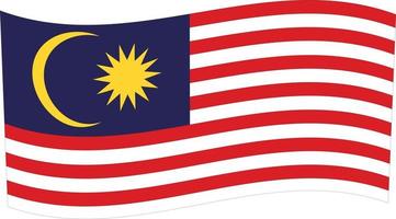 drapeau de la malaisie sur fond blanc. style plat. vecteur