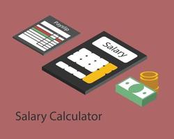 calculateur de salaire pour calculer le salaire des employés vecteur