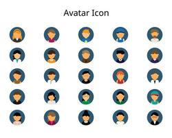 icône plate d'avatar de personnes dans le cercle foncé vecteur