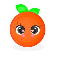 personnage orange mignon, illustration d'été, autocollant orange mignon, impression textile, emballage, carte postale, image vectorielle vecteur