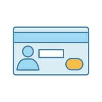 icône de couleur de carte de crédit. paiement sans numéraire. e-paiement. illustration vectorielle isolée vecteur