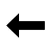 icône de glyphe du bouton de retour arrière du clavier. symbole de la silhouette. arrière, précédent. Flèche gauche. mouvement. espace négatif. illustration vectorielle isolée vecteur