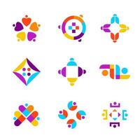 définir l'icône logo réseau communautaire vecteur