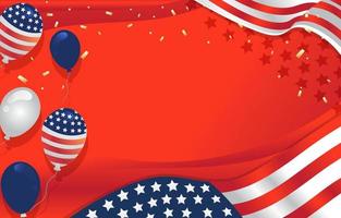 célébrant le drapeau de ballon du 4 juillet aux états-unis vecteur
