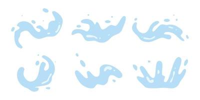 ensemble d'ondulations de l'eau dans la conception d'illustration vectorielle dessinée à la main vecteur