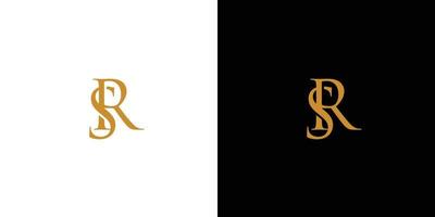 création de logo unique et luxueuse lettre sr initiales vecteur