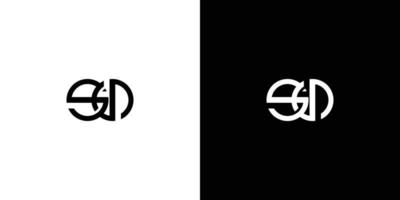 création de logo initiales lettre sn unique et moderne vecteur