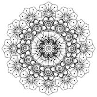 motif circulaire en forme de mandala pour la décoration de tatouage au henné mehndi. page de livre de coloriage.