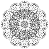 motif circulaire en forme de mandala pour la décoration de tatouage au henné mehndi. page de livre de coloriage. vecteur