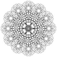 motif circulaire en forme de mandala pour la décoration de tatouage au henné mehndi. page de livre de coloriage. vecteur