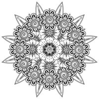 motif circulaire en forme de mandala pour la décoration de tatouage au henné mehndi. page de livre de coloriage. vecteur