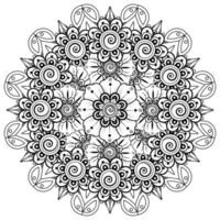 motif circulaire en forme de mandala pour la décoration de tatouage au henné mehndi. page de livre de coloriage. vecteur